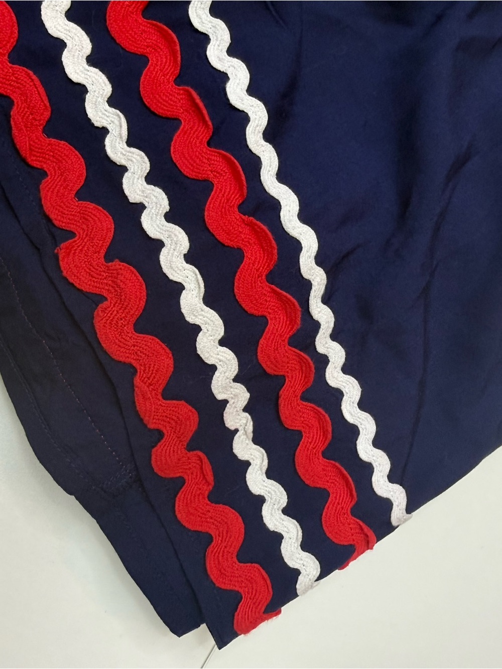 crown & ivy Navy Spaghetti-Strap Dress with Red and White Chevron Hem size XL - Picture 9 of 9